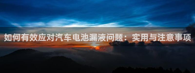优发国际平台：如何有效应对汽车电池漏液问题：实用与注意事项