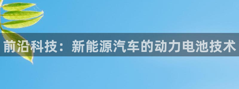 优发国际集团股份有限公司是国企吗：前沿科技：新能源汽车的动力电池技术